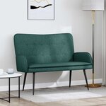vidaXL Sofa 2 places Vert foncé 115 x 61 x 87 cm Tissu