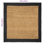 vidaXL Tapis de surface Gris foncé 240 x 240 cm Jute