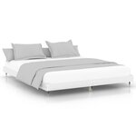 vidaXL Cadre de lit sans matelas blanc brillant 140x200 cm