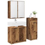 vidaXL Ensemble de mobilier de salle de bain 3 Pièces Bois ancien