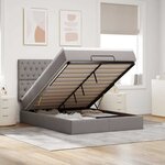 VidaXL Cadre de lit ottoman avec matelas taupe 140x200 cm tissu