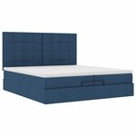 VidaXL Cadre de lit ottoman avec matelas bleu 200x200cm tissu