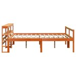 vidaXL Cadre de lit et tête de lit sans matelas cire marron 135x190 cm