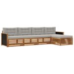 vidaXL Ensemble de canapés d'extérieur 5 pc Naturel et gris clair