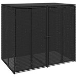vidaXL Boîte de poubelle 2 pc Noir 130 x 80 x 115 cm Polyéthylène