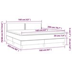 vidaXL Sommier à lattes de lit avec matelas Noir 160x200 cm Tissu