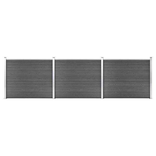 vidaXL Ensemble de panneau de clôture WPC 526x146 cm Noir