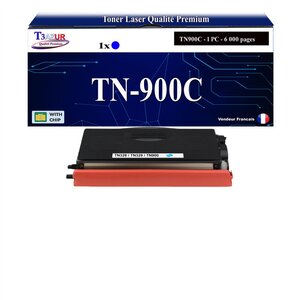 T3AZUR -Toner compatible avec Brother TN900 (TN900C) pour Brother HL-L9200CDWT HL-L9300CDWTT MFC-L9550CDWT - Cyan