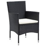 vidaXL Ensemble à dîner de jardin avec coussins 5 Pièces poly rotin noir