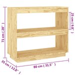 vidaXL Bibliothèque 80x35x71 cm bois de pin massif