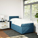 vidaXL Sommier à lattes de lit avec matelas bleu 80x200 cm velours