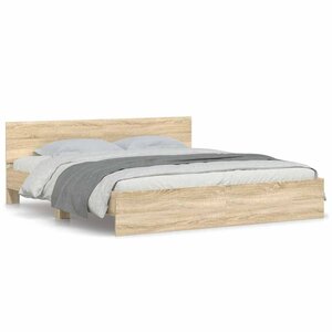 vidaXL Cadre de lit sans matelas chêne sonoma 200x200 cm