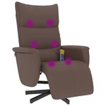 vidaXL Fauteuil inclinable de massage repose-pieds marron similicuir