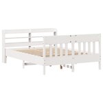 vidaXL Cadre de lit sans matelas blanc 140x200 cm bois de pin massif