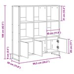 vidaXL Bibliothèque 2 Pièces Chêne Fumé 99 5 x 30 x 108 cm