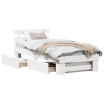 vidaXL Cadre de lit avec tête de lit Blanc 80 x 200 cm Pin massif