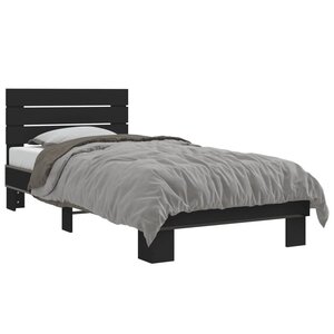 vidaXL Cadre de lit sans matelas noir 90x200 cm