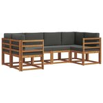 vidaXL Ensemble de canapés d'extérieur 6 pc Naturel et Anthracite