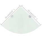 vidaXL Étagères d'angle 2 Pièces et supports chromés Verre Blanc 35x35 cm