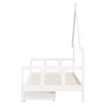 vidaXL Cadre de lit d'enfants tiroirs blanc 90x190 cm bois pin massif