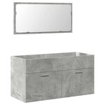 vidaXL Ensemble de meubles de salle de bain 4 Pièces gris béton