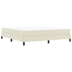vidaXL Lit avec matelas Crème 180 x 200 cm Faux cuir