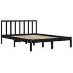 vidaXL Cadre de lit Noir Bois de pin massif 150x200 cm Très grand