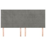 vidaXL Tête de lit Gris clair 180x5x118/128 cm Velours