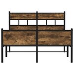 vidaXL Cadre de lit sans matelas chêne fumé 120x200 cm bois ingénierie