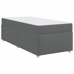 vidaXL Cadre de lit avec matelas Gris foncé 90 x 190 cm tissu