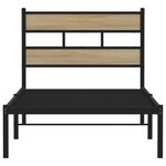 vidaXL Cadre de lit en métal sans matelas chêne sonoma 100x190 cm