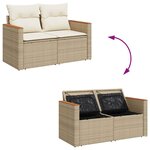 vidaXL Salon de jardin avec coussins 10Pièces beige résine tressée acacia