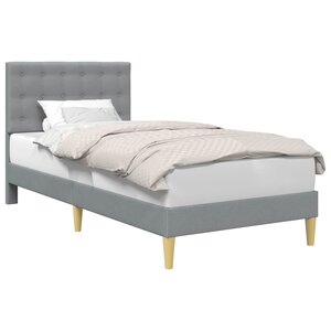 vidaXL Cadre de lit avec tête de lit Gris clair 100 x 200 cm Tissu
