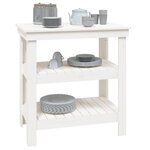 vidaXL Banc de travail Blanc 78 5x50x80 cm Bois de pin massif