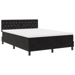 Lit Box Spring vidaXL avec Matelas Noir 140x190 cm Velours