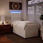 vidaXL Sommier à lattes de lit avec matelas Blanc 90x190 cm Similicuir