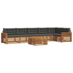 vidaXL Ensemble de canapés d'extérieur 7 Pièces Naturel et Anthracite