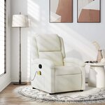 vidaXL Fauteuil de massage inclinable crème velours
