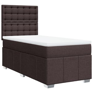 vidaXL Sommier à lattes de lit avec matelas Marron foncé 100x200 cm