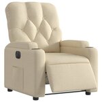vidaXL Fauteuil inclinable électrique Crème Tissu