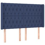 vidaXL Sommier à lattes de lit matelas et LED Bleu 140x190 cm Tissu