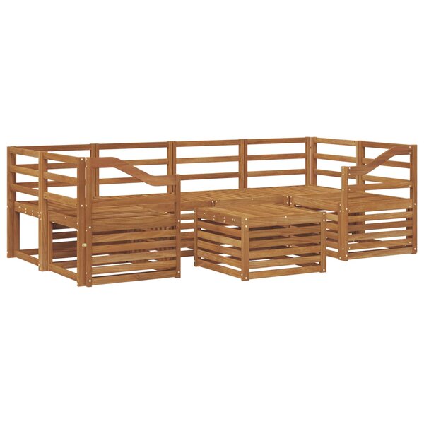 vidaXL Ensemble de canapés d'extérieur 7 Pièces Naturel