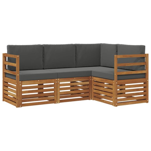 vidaXL Ensembles de canapés avec coussin 4 Pièces Naturel et Anthracite