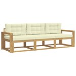 vidaXL Ensemble de canapés d'extérieur 3 pc Blanc et crème Polyester
