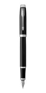 PARKER IM Stylo plume  laque noire  plume fine  encre bleue  Coffret cadeau