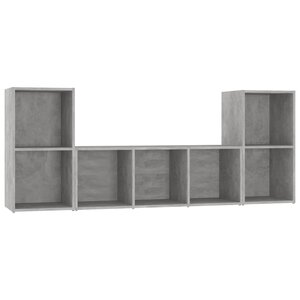 vidaXL Ensemble de meubles TV 3 Pièces Gris béton Bois d'ingénierie