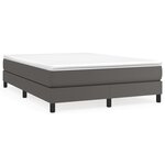 vidaXL Sommier à lattes de lit avec matelas Gris 140x190 cm Similicuir