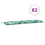 vidaXL Coussins de banc de jardin lot de 2 motif de feuilles