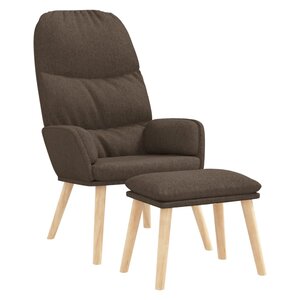 vidaXL Chaise de relaxation avec tabouret Taupe Tissu