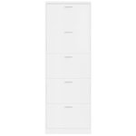 vidaXL Armoire à chaussure Blanc brillant 59x17x169 cm Bois ingénierie